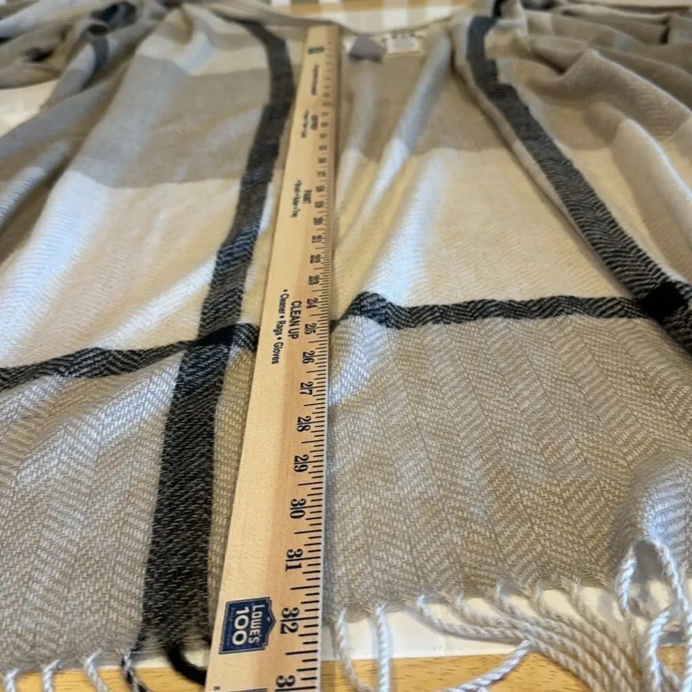 three dots Miranda Plaid Cashmere Blend Wrap OS NWT